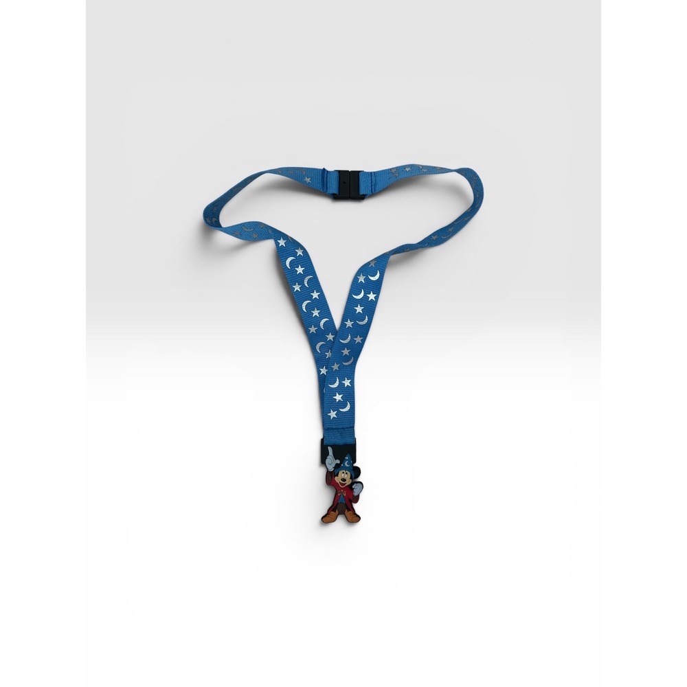 Disney Sorcerer Mickey Mouse Fantasia Lanyard Blue Moon Stars T391-2359-7-1297